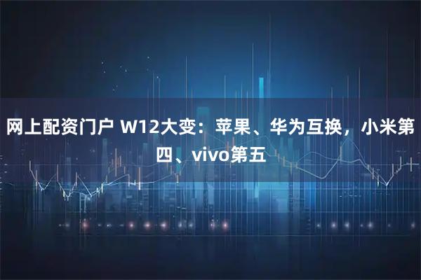 网上配资门户 W12大变：苹果、华为互换，小米第四、vivo第五